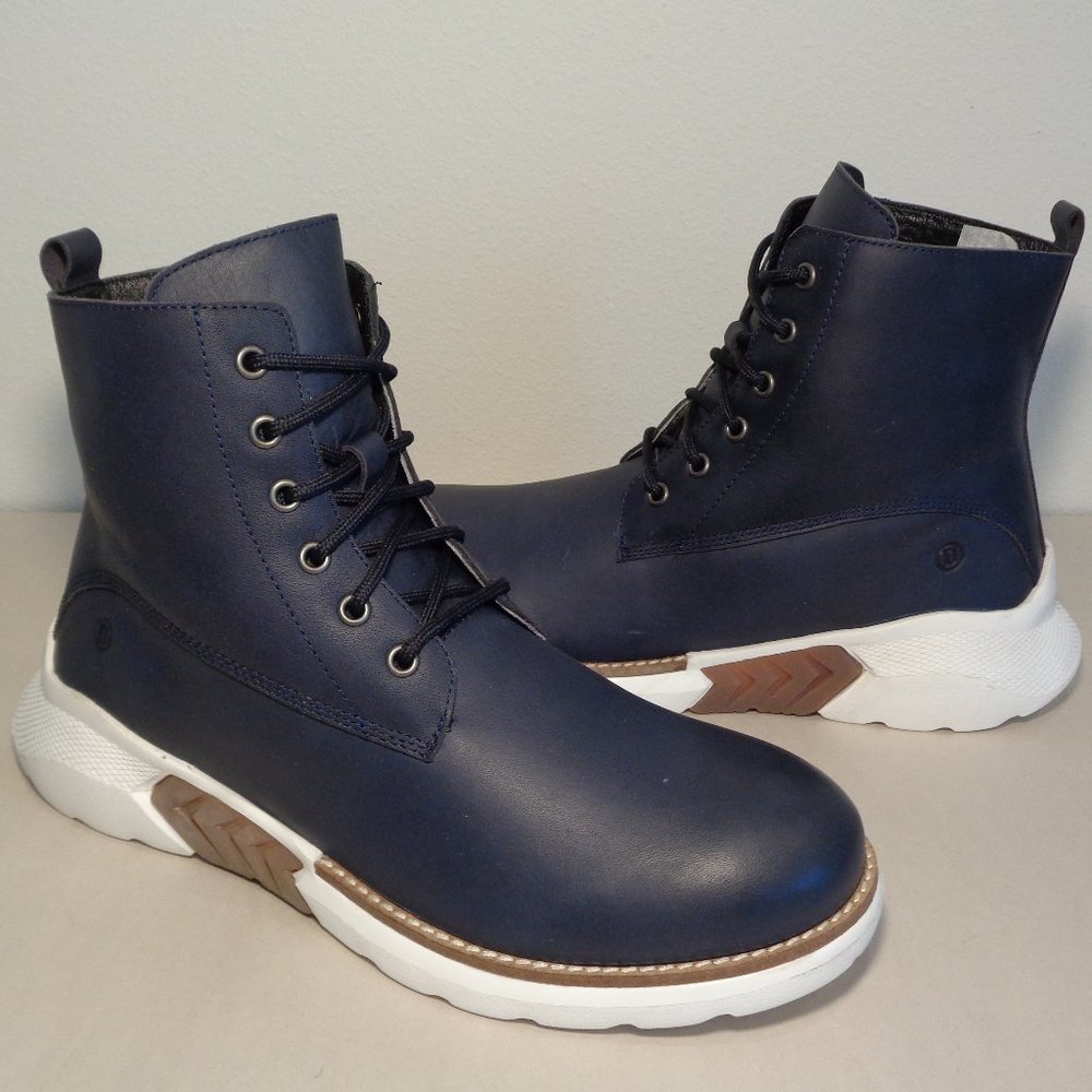 Dingo Size 10 M BLACK TOP Navy Leather Lace Boots New Men's Shoes